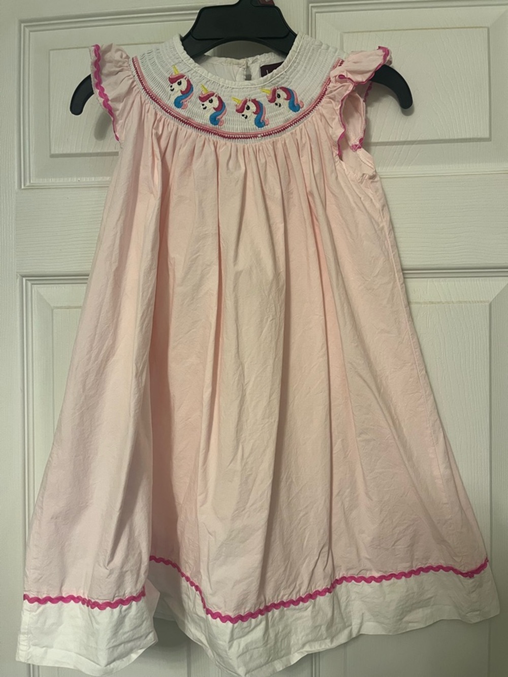 Light Pink Unicorn Smocked Dress for Girls